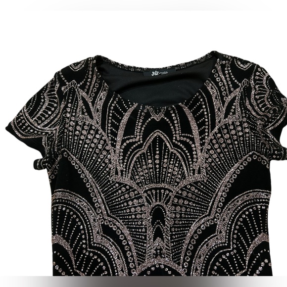 Vintage 90s Glitter Bodycon Dress Sparkles Mini Party - Picture 3 of 6